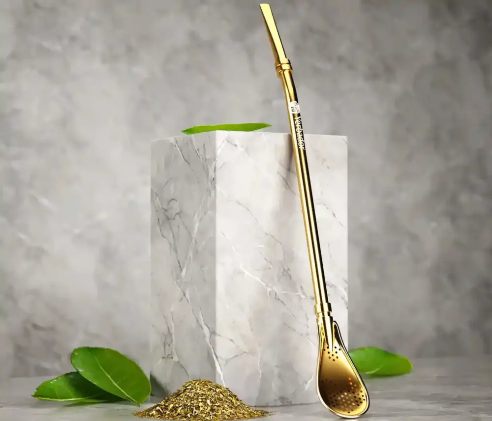 Traditionelle bombilla (strohhalm) - gold - Werbeaktion