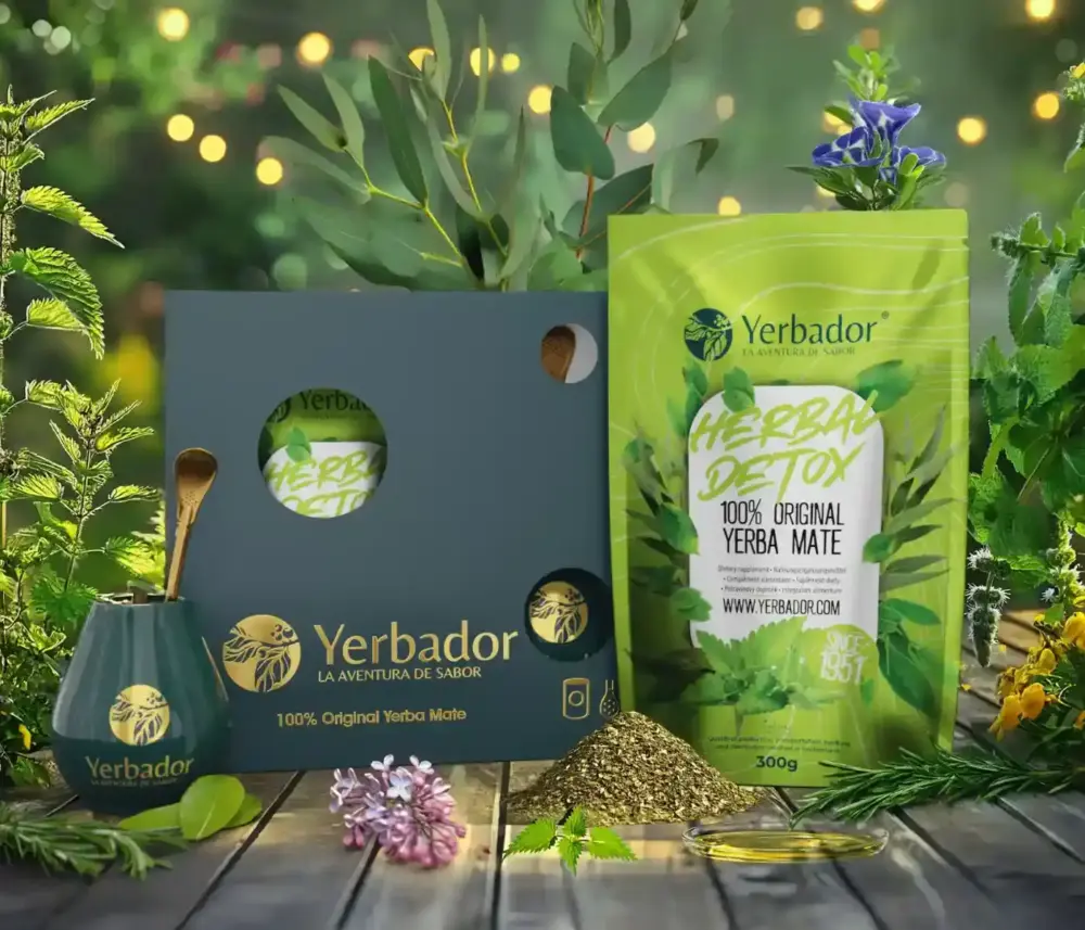 YERBADOR STARTERSET – BOMBILLA + MATERO + YERBA MATE REINIGUNG – KRÄUTERDETOX