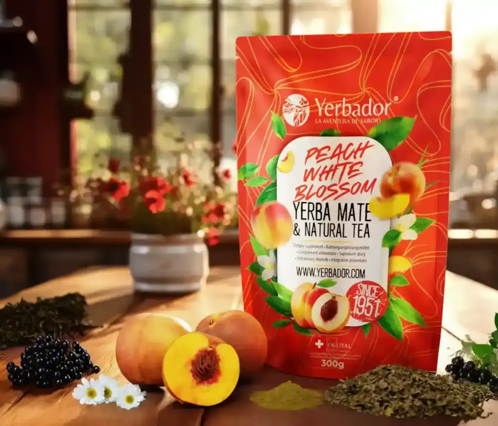 YERBADOR PEACH WHITE BLOSSOM - Yerba Mate + Weißer Tee